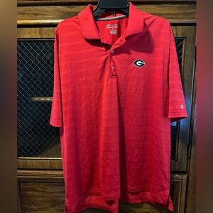 Champion Ga Bulldogs Red Mens Polo Shirt size xl game day UGA